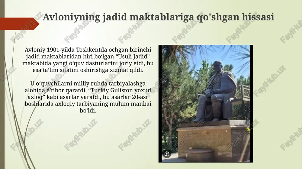 jadid maktablari ochilishida abdulla avloniyning o'rnivsaroli - Page 5