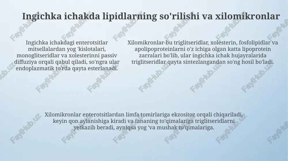 lipidlarning hazm bo'lishi va so'rilishi - Page 5