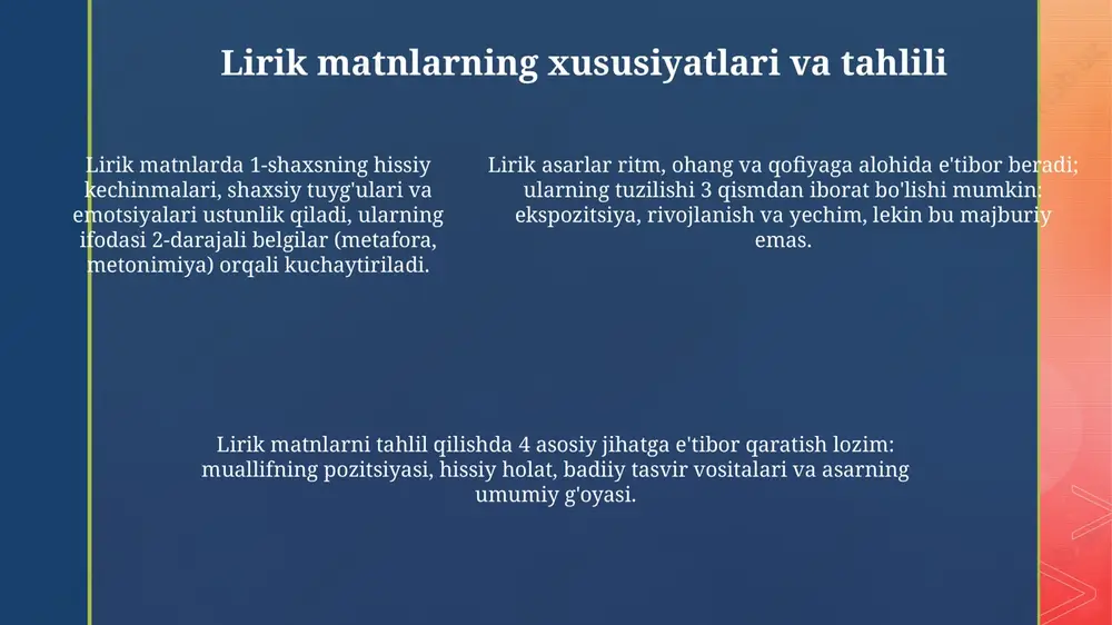 lirik janrga xos matnlar ustida ishlash - Page 5