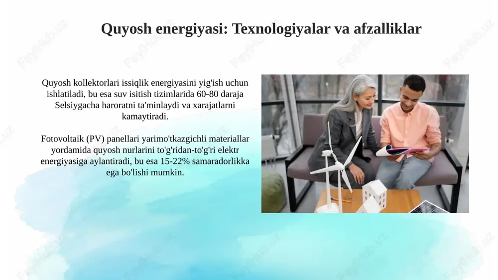 qayta tiklanuvchi energiya turalri va ularni avzalliklari - Page 5