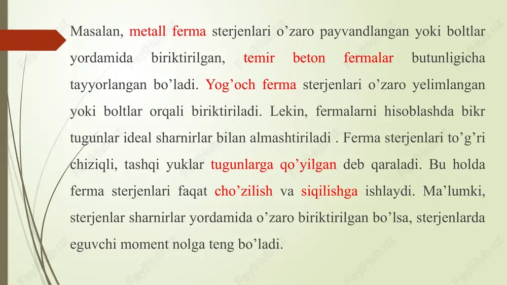 statik aniq yassi fermalarni hisoblash - Page 5