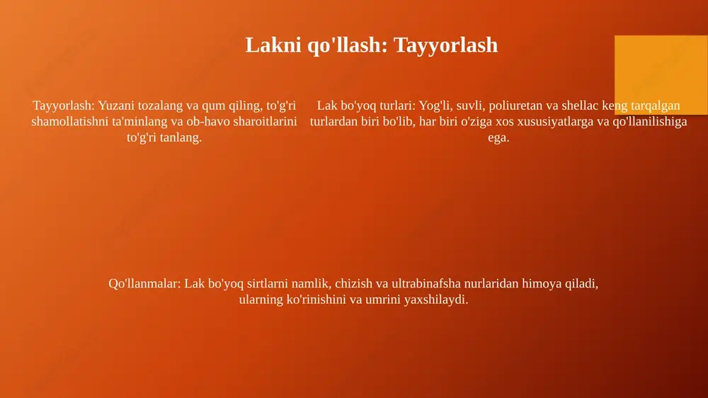 laklarning turlari va ishlatilish sohalari - Page 5