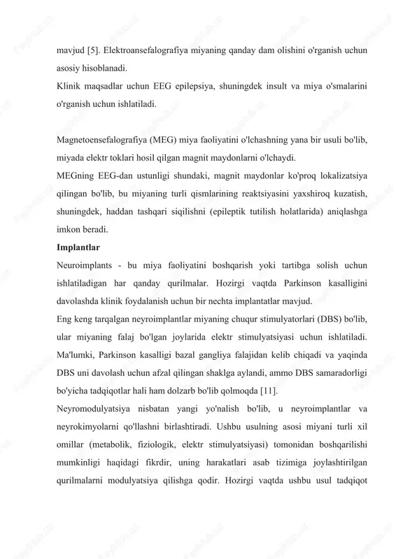 digan neyrotexnologiyalardir. sertralin, metilfenidat va zolpidem kabi dorilar miyaning kimyoviy regulyatori vazifasini bajaradi (qo'shimcha ma'lumot olish uchun neyropsikofarmakologiyaga qarang). zaif magnit maydonni stimulyatsiya qilish zaif magnit maydonlar bilan stimulyatsiya hozir garvard tibbiyot maktabida depressiyaga qarshi kurash vositasi sifatida o'rganilmoqda va ilgari glenn bell [12], endryu marino [13] va boshqa tadqiqotchilar tomonidan ko'rib chiqilgan. kelajakdagi texnologiyalar neyrotexnologiyaning kelajagi yangi usullarning paydo bo'lishi bilan emas, balki texnologiyaning ko'lami qanday bo'lishiga bog'liq. shunday qilib, hozirgi vaqtda fmri og'riqni davolash usuli sifatida o'rganilmoqda. og'riq paytida miya faoliyati haqida fikr olsangiz, bemorlar og'riq belgilarini kamaytirishi mumkin [6]. fmri samaradorligini yolg'onni aniqlash uchun sinab ko'rish uchun tadqiqotlar o'tkazildi [14]. xuddi shu maqsadda eeg imkoniyatlari o'rganildi [15]. tms shaxsiy kasalliklar, epilepsiya, shikastlanishdan keyingi stress, migren va boshqa miya kasalliklari bo'lgan bemorlarda mumkin bo'lgan davolanishni yaratish uchun sinovdan o'tkazilmoqda [8]. bundan tashqari, pet tekshiruvi altsgeymer kasalligini aniqlashda 93% aniqlikni ko'rsatdi [16]. axloqiy muammolar ildiz hujayralari embrion ildiz hujayralarini …