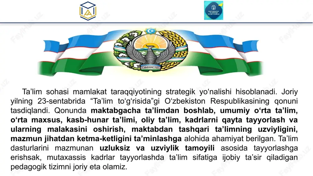 h tashkil etish va jihozlash choralarini ko‘rish” vazifalari belgilangan. kasb-hunar nomlari duradgor, naqqosh, chilangar, mebel ishlab chiqarish texnik-texnologi, interyer va mebellar dizayneri, elektrik, elektromontyor, tokar, elektron texnikalarini montaj qilish va sozlash texnigi, payvandlovchi, santexnik, frilanser (umumiy holda); oshpaz, qandolatchi, tikuvchi, to‘quvchi, modelyer, dizayner, tikuv mashinasi ustasi, zargar, ofitsiant; traktorchi, agranom, zootexnik (chorvador, asalarichi …), veterinar, landshaft dizayneri va boshqa kasblar web dasturchi, devops muhandis, ml mutaxassisi, dt tester-avtomatizatori, maket dizayni bo‘yicha mutaxassis, 3d animator, injener-konstruktor, injener-robototexnik, robototexnika dasturchisi, robototexnika bo‘yicha mutaxassis va boshqa kasblar 8-9-sinf texnologiya fani dasturi mazmuni 1. barcha yo‘nalishlar bo‘yicha 2. robototexnika bo‘yicha maktablarda kasb-hunar ustaxonalari tashkil etiladi, ular jihozlanadi va zarur ashyolar bilan ta’minlanadi. “maktabdan kasb va tilni bilib chiqqan bola jamiyatimizning katta yutug‘i, bilmagani muommo” shavkat mirziyoyev 64 ta kasb 51 ta kasb texnologiya fanida o‘rgatiladi kasb tanlash – har bir inson hayotidagi eng muhim tanlovlardan biridir kasb tushunchasining asosiy tamoyillari 1 2 3 4 …