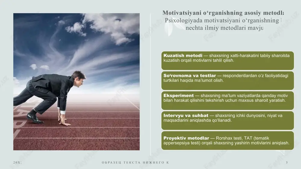 motivatsiya va motivlarni o‘rganish metodlari - Page 5
