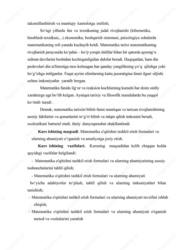 oti va uni o‘qitish tarixidan (―o‘qituvchi- 1977 y) nomli kitobida ma‘lum darajada javob berilgan. unda keltirilishicha madrasa o‘sha davrning oliy diniy maktabi hisoblangan. madrasada diniy bilimlar bilan birga dunyoviy bilimlar ham berilgan ekan. madrasada, qatiy dastur va o‘quv rejasi bo‘lmasada, mavzular uzoq yillik tartib asosida o‘qitilgan. unda arab tili grammatikasi, arab tilidagi diniy kitoblar, tibbiyot, geografiya, astronomiya va xisob nomi bilan arifmetika, algebra hamda geometriya ham o‘qitilgan. o‘rta asr sharq matematiklarining ilmiy asarlari takomillashgan ko‘rinishida madrasada dastur (o‘quv-reja) tariqasida qo‘llanilgan. masalan, xorazmiy o‘zining asarlarida sonlarni yozishning o‘nli sistemasini bayon etgandan keyin sonlarni ikkilantirish va yarimlatishdan boshlab, ildiz chiqarish amali bilan tugatgan bo‘lsa, madrasada ham shu tartibda o‘qitilgan. qolgan mavzular ham xorazmiy va undan keyingi o‘rta asr matematiklari yozgan asarlar tartibida bayon etilgan. madrasalarda matematikaning o‘qitilishi keltirilgan ma‘lumotlar asosida amalga oshirilgan. madrasada o‘qitilgan matematikaning oxirgi qismi arifmetika, algebra va geometriya fanlarini amaliyotda tatbiq qiluvchi katta xajmda ―meros taqsim qilish dan iborat …