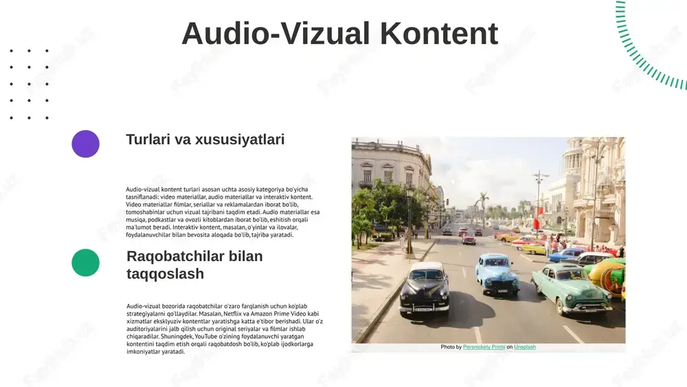 o'rnatilgan ishonchga ega. ushbu ikki tur o'rtasidagi bog'liqliklar kelajakda media strategiyalarini shakllantirishda muhim rol o'ynaydi. raqamli media rivojlanishi davomida an'anaviy media ham o'zgarishlarga uchraydi, bu esa yangiliklarni tarqatishda yangi tendensiyalarga olib keladi. media mahsulotlarining taraqqiyoti media mahsulotlarining tarixi va rivojlanishi dastlab gazeta va jurnallarning paydo bo'lishi bilan boshlandi. keyinchalik, radio va televidenie ko'rinishi, internetning rivojlanishi bilan media mahsulotlari kengayib, turli xil formatlarda paydo bo'ldi. o'zbekistonda media mahsulotlarining o'zgarishi 1991-yildan keyin mustaqillik davrida boshlandi, bu davrda davlat tomoni bilan boshqariladigan media tizimidan, xususiy va mustaqil media mahsulotlariga o'tish kuzatildi. bu o'zgarishlarning asosiy sabablari internetning keng tarqalishi, axborot erkinligi va xalqaro standartlarga moslashishdir. statistik ma'lumotlarga ko'ra, o'zbekistonda internet foydalanuvchilari soni 2021-yilga kelib 25 milliondan oshdi. misol uchun, o'zbekistonning yangi media platformalari, masalan, "daryo" va "kun.uz" o'zlarining tezkor va sifatli axborot taqdimoti bilan mashhur bo'lib, yosh avlod o'rtasida katta qiziqish uyg'otmoqda. media mahsulotlarining turlari turli media mahsulotlari matbuot, televidenie, radio va onlayn platformalar …