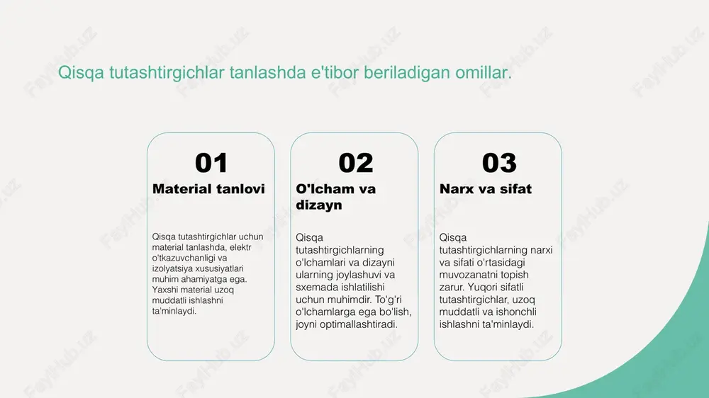 xemalarda turli turlarda bo'ladi: rezistor, kondensator va indüktör. har bir tur o'ziga xos funktsiyalarga ega va uzatish samaradorligini ta'minlaydi. samaradorlik muhimligi dividersning samaradorligi, signal kuchlanishini va oqimini nazorat qilishda muhim ahamiyatga ega. ularning to'g'ri tanlanishi, sxemaning umumiy ishlashini yaxshilaydi. amaliy qo'llanilishi dividers asosan analitik sxemalarda, audio va radio signallarini qayta ishlashda qo'llaniladi. ular signal tarqatishda va kuchlanishni boshqarishda muhim rol o'ynaydi. signal tarqatishning asosiy tamoyillari va strategiyalari. 1 signal tarqatishning asosiy tamoyillari - signal tarqatishda asosiy tamoyillar sifatida moslik, samaradorlik va ishonchlilik ko'rib chiqiladi. bu tamoyillar signal sifatini oshiradi va uzatishni yaxshilaydi. 2 strategik yondashuv - signal tarqatishda strategik yondashuv, tarmoq topologiyasi va uzatish usullarini tanlashni o'z ichiga oladi. bu, muammolarni bartaraf etib, samarali ishlashni ta'minlaydi. 3 texnologik innovatsiyalar - signal tarqatish jarayonida yangi texnologiyalar, masalan, optik tolalar va raqamli texnologiyalar, uzatish samaradorligini oshirib, tezlikni va sifatni yaxshilaydi. signal tarqatish jarayonida qisqa tutashtirgichlarning roli. qisqa tutashtirgichlar tezlik va samaradorlik tizimning …