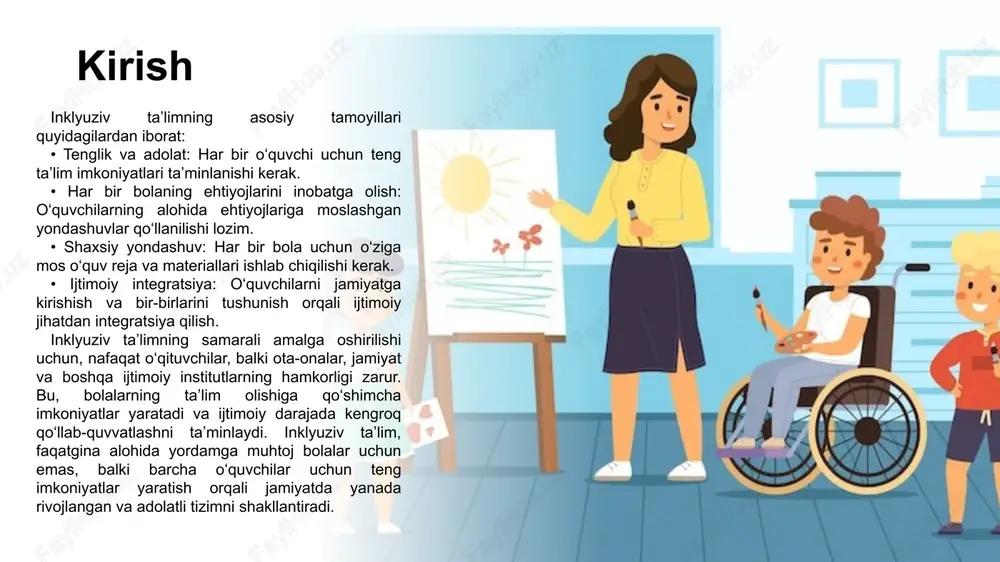 u ayniqsa, ko‘rish qobiliyati past yoki o‘qishda qiynalayotgan bolalar uchun foydalidir. shu bilan birga, stt texnologiyasi nutqni matnga aylantirish orqali yozish jarayonini osonlashtiradi, bu esa jismoniy imkoniyati cheklangan yoki yozma nutqni rivojlantirishda qiynalayotgan bolalar uchun katta yordam bo‘lishi mumkin. ushbu texnologiyalar orqali o‘quvchilar o‘z fikrlarini ifodalashda erkinroq harakat qilishlari, dars materiallarini eshitish va qayta ishlash orqali yaxshiroq o‘zlashtirishlari mumkin. ta’lim tashkilotlarida alohida yordamga muhtoj bolalarni ta’lim olishini qo‘llab quvvatlash texnologiyalari individual ta’lim platformalari esa har bir o‘quvchining ehtiyojlariga moslashtirilgan maxsus modullarga ega bo‘lishi lozim. bunday platformalar bolaning rivojlanish jarayonini kuzatib borish, uning qobiliyatlari va ehtiyojlariga mos individual ta’lim rejalarini ishlab chiqish imkoniyatini yaratadi. bu orqali har bir bola o‘zining o‘rganish sur’atiga mos keladigan ta’lim usullaridan foydalanib, mustaqil va samarali ta’lim olishi mumkin. moslashuvchan ta’lim tizimlari (adaptive learning systems) alohida yordamga muhtoj bolalar uchun ta’lim materiallarini ularning o‘zlashtirish darajasiga mos ravishda moslashtirishga xizmat qiladi. ushbu tizimlar o‘quvchilarning ta’lim jarayonidagi natijalarini tahlil …