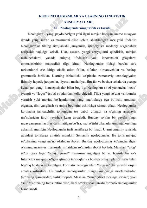 aqatgina ilmiy va texnik sohalarda emas, balki ommaviy madaniyatda ham paydo bo‘ladi. misol uchun, "mem", "viral", "influencer" kabi so‘zlar, ijtimoiy tarmoqlar va internet orqali keng tarqalgan. neologizmlar faqatgina tilni emas, balki madaniyatni ham o‘zgartiradi. yangi so‘zlar va iboralar madaniy fenomenlar bilan chambarchas bog‘liq bo‘lib, ular o‘z-o‘zini anglash va jamiyatning ijtimoiy hayotini ta'sir qilishda katta rol o‘ynaydi. neologizmlar ijtimoiy hayotda o‘zgarishlarni ifodalaydi va bular tilga yangi ma'no kiritadi. har bir yangi so‘zning paydo bo‘lishi bilan birga, ijtimoiy va madaniy kontekstda ham yangiliklar ro‘y beradi. neologizmlar hayotdagi o‘zgarishlarning aksidir. neologizmlar tilning rivojlanishining muhim bir qismidir. ular so‘z boyligini kengaytiradi, yangi kontseptsiyalarni ifodalaydi va ijtimoiy, madaniy jarayonlarni o‘zida aks ettiradi. yangi so‘zlar va iboralar zamonaviy hayotning ajralmas qismiga aylanadi, bu esa tilning dinamikasini va uning yangilanishini ta'minlaydi. neologizmlar tilga kirib kelgan yangi tushunchalar, texnologiyalar yoki ijtimoiy hodisalar bilan bog‘liq bo‘lib, vaqt o‘tishi bilan o‘zining mustahkam o‘rnini egallaydi. neologizm, tilning rivojlanishi, yangi ijtimoiy va …