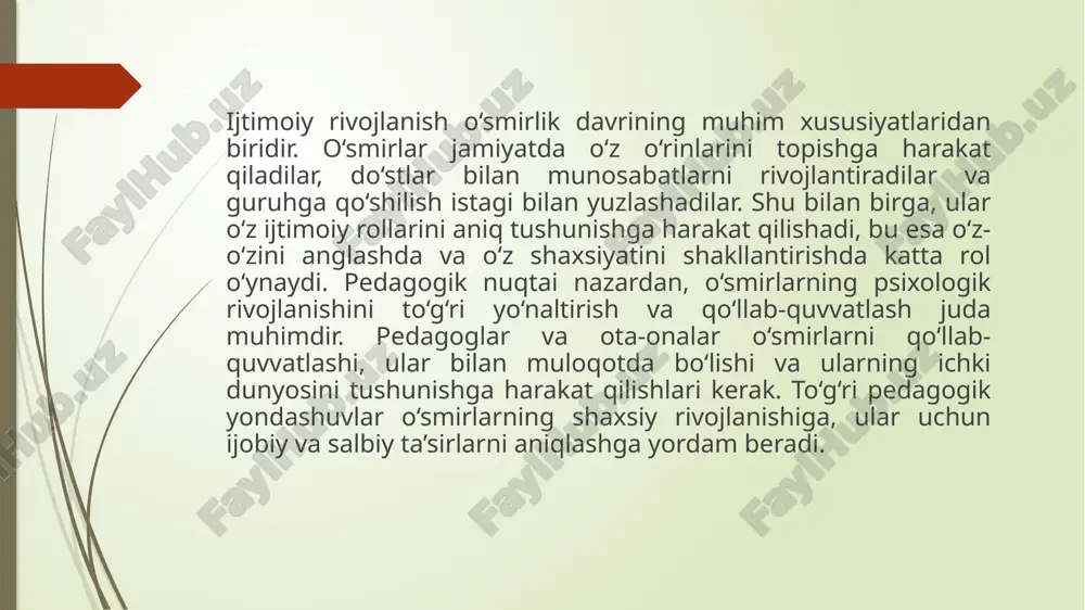 o‘smirlarning psixologik va pedagogik tekshiruvi.pptx - Page 5