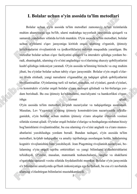 uningdek, ularga kitoblar o'qish, bo'yicha o'yinlar o'ynash va bilim olish jarayonini qiziqarli qilish orqali maktabga tayyorgarlikni oshirishlari mumkin. bu bolalarga yangi bilimlarni osonroq o'zlashtirishga yordam beradi va maktabda muvaffaqiyatli bo'lishiga ko'maklashadi. oila, shuningdek, maktabga tayyorgarlikda bolalarning ijtimoiy va madaniy kontekstini ham hisobga olishi kerak. masalan, turli millat va madaniyatlarga oid an'analar, bayramlar va tadbirlarda ishtirok etish bolalarning turli madaniyatlar bilan tanishishlariga yordam beradi. bu esa ularning ijtimoiy qobiliyatlarini oshiradi va kengroq dunyoqarashga ega bo'lishlariga imkoniyat yaratadi. bundan tashqari, oilaning maktabga tayyorgarlikdagi roli faqat bolalarning individual rivojlanishi bilan cheklanmaydi. oila, shuningdek, maktab bilan hamkorlikda ishlashda, bolalar ta'limida muhim rol o'ynaydi. ota-onalar maktabdagi o'qituvchilar va boshqa mutaxassislar bilan hamkorlikni yo'lga qo'yishlari, bolalarining ta'lim jarayoni haqida muntazam ravishda aloqa qilishlari muhimdir. bu, o'z navbatida, o'qituvchilarga bolalar haqida yanada to'liq ma'lumot berishga va ularning ehtiyojlariga ko'ra ta'lim strategiyalarini moslashtirishga yordam beradi. ota-onalarning maktabga tayyorgarlikdagi roli shuningdek, bolalarning o'z-o'zini boshqarish qobiliyatini rivojlantirishga ham qaratilgan bo'lishi …