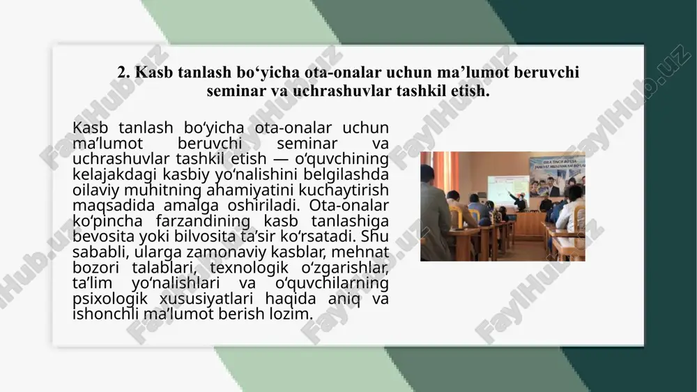 oʻquvchilarni_kasb_hunarga_yoʻnaltirish,_ota_onalar_bilan_ishlash.pptx - Page 5