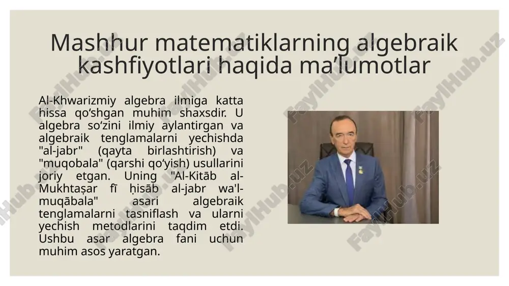 algebra_elementlari_mavzusida_tarixiy_materiallardan_foydalanish.pptx - Page 5
