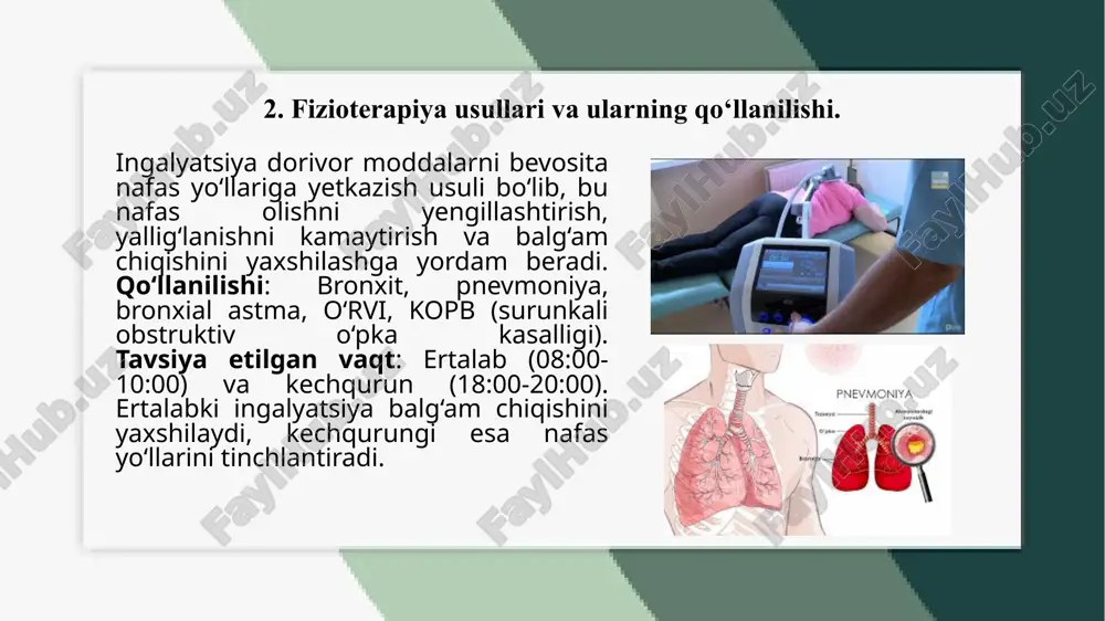 nafas olish tizimi kassalilklarda fizoterapeftik muolaja.pptx - Page 5