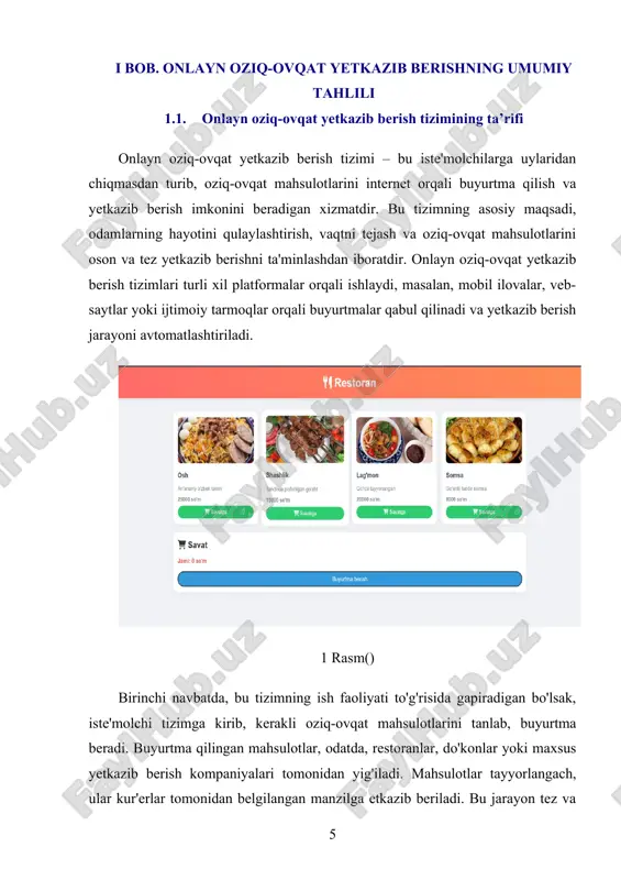 xizmatlarni ham ko'rsatishi mumkin. bu tizimlar odatda o'z foydalanuvchilariga xavfsiz to'lov usullarini taqdim etadi, masalan, kredit karta, naqd pul yoki onlayn to'lov tizimlari orqali to'lash imkoniyatlarini beradi. to'lovlar ko'pincha shaffof va xavfsiz bo'lishi kerak, chunki foydalanuvchilar uchun eng katta xavotir, albatta, to'lovning ishonchliligi va xavfsizligi hisoblanadi. shu bilan birga, onlayn oziq-ovqat yetkazib berish tizimlari orqali iste'molchilar, ba'zan, maxsus dasturlar orqali sog'lom ovqatlanish bo'yicha maslahatlar olishlari, dietaga mos mahsulotlarni tanlashlari, yoki allergiya va maxsus talablar (vegetarianlik, vegandlik, har xil dietalar va boshqalar) bo'yicha maxsus takliflarni topishlari mumkin. bu xizmatlar tizimning qo'shimcha qiymatini oshiradi va foydalanuvchilarga shaxsiylashtirilgan xizmat ko'rsatadi. yana bir muhim jihat – bu ekologik jihat. onlayn oziq-ovqat yetkazib berish xizmatlari birinchi qarashda ko'proq transport vositalarini va resurslarni talab qilishi mumkin bo'lsa-da, ba'zi kompaniyalar atrof-muhitga zarar keltirmaslik uchun ekologik toza va qayta ishlanadigan materiallardan foydalangan holda mahsulotlar to'plamlarini yetkazib berishni maqsad qilganlar. shuningdek, ba'zi tizimlar mahsulotlarni qayta ishlash va qadoqlashda kamroq …