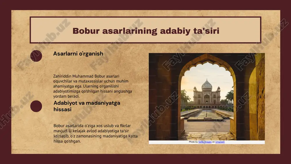 zahiriddin muhammad bobur hayoti va adabiy merosi.pptx - Page 5