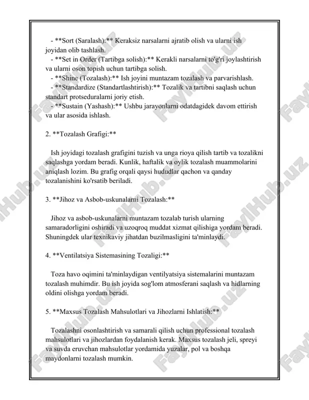 ishini cheklashga qaratilgan. misol uchun, mahsulotlarni ularni zararlovchi hasharotlardan himoya qilish, ularning yashash sharoitlarining butunlay o'zgarishi orqali amalga oshiriladi. ekish davrini o'zgartirish, tuproqni o'z vaqtida haydash va shudgorlash madaniy nazorat usullari hisoblanadi. shu yo'l bilan zararkunandalar faoliyatini bostirish mumkin. **fizik nazorat:** bunga mexanik to'siqlar va tuzoqlarni qo'llash kiradi. masalan, katyonlik tarmoqlar yoki plastik to'rlar ishlatiladi. uy-joylarda esa zararkunandalardan saqlanish uchun ekranli derazalar va eshiklar qo'llaniladi. statistik ma'lumotlarga ko'ra, dunyo bo'ylab ekinxorlik maydonlarining 20-40% i zararkunandalar va kasalliklar sababli yo'qotiladi. shu sababli samarali zararkunandalardan himoyalanish choralari ishlab chiqilishi qishloq xo'jaligi samaradorligini oshirish uchun muhimdir. 2020-yilda o'zbekistonda qarashli qishloq xo'jaligi sohasida zararkunandalarga qarshi kurash choralari natijasida hosildorlikni 10-15% ga oshirishga erishildi. ba'zi fermer xo'jaliklarida biologik nazorat usullari keng qo'llanilmoqda, bu esa an'anaviy kimyoviy vositalarga sarflanadigan mablag'larni 20% ga qisqartirdi. o'zbekistonda zararkunandalarga qarshi o'z vaqtida kurashish orqali paxta va g'alla hosildorligi, shuningdek, sabzavot va meva yetishtirish sohasi rivojlantirilib kelinmoqda. ushbu choralarning keng qo'llanilishi …