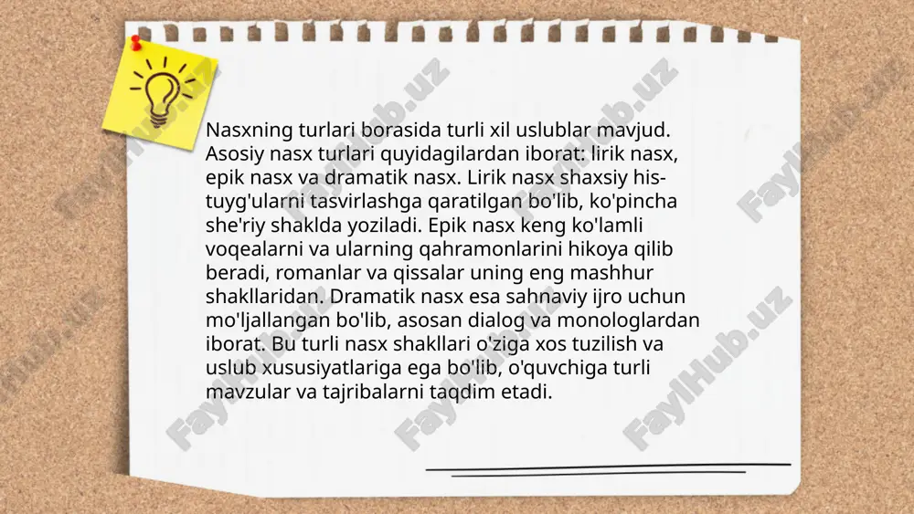 iy huquq olamida nasx, qonunlarning vaqt va holatga moslashish jarayoni hisoblanadi. ... t.me/slaydai_bot 13. oyatlar o'rtasidagi nasx "13. oyatlar o'rtasidagi nasx" mavzusi quran oyatlari orasidagi nasx, ya'ni ba'zi oyatlarning boshqa oyatlar tomonidan shariat qoidalarini bekor qilishini anglatadi. quronda nasx mavzusi ilmiy muhokamalar uchun ahamiyatli. jumladan, nasxni tan olgan ulamolar ba'zi oyatlarning keyinchalik kelgan boshqa oyatlar bilan o'zgartirilishi yoki bekor qilinishini e'tirof etishadi. misol tariqasida, ba'zi ko'rinish yoki buyruqlar dastlabki oyatlarda qattiqroq bo'lib, keyinchalik keyingi oyatlar orqali yengillashtirilishi mumkin. nasxni tushunishda aniq kontekstdan foydalanish va ishonchli tafsiriy manbalarga tayanish muhim hisoblanadi. qur‘onda nasxning bayoni go‘vsiddinov hafizulloh e'tiboringiz uchun raxmat! image1.jpg image2.png image3.jpg image4.jpg image5.jpg image6.jpg image7.jfif image8.jpg image9.jpg