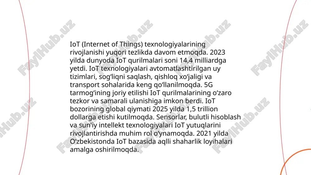 ikalarda energiya samaradorligi standartlarini tatbiq etmoqda. bu yo'nalishda aholiga yiliga taxminan 30% elektr energiyasini tejash imkoniyatini beradigan loyihalar tashabbus etilmoqda. ushbu texnologiyalar tabiiy resurslardan samarali foydalanishni oshirish va energiya xavfsizligini ta'minlashga xizmat qiladi. ... t.me/slaydai_bot 3d bosib chiqarish texnologiyasi so'nggi yillarda jadal rivojlanmoqda va turli sohalarda inqilobiy ta'sir ko'rsatmoqda. 2020-yilga kelib, 3d printerlar global bozorda 13,2 milliard aqsh dollariga baholangan edi. bu texnologiya ishlab chiqarish jarayonlarini 50% gacha tezlashtirishi mumkin. 3d bosib chiqarish tibbiyotda 3d organ modellari yaratishda, avtomobilsozlikda esa ehtiyot qismlar ishlab chiqarishda keng qo'llanilmoqda. 2022-yilda dunyo bo'ylab taxminan 2,1 millionta 3d printer sotilgan. mazkur texnologiya chiqindilar miqdorini kamaytirib, ekologik ta'sirni qisqartiradi va mahsulotning shaxsiylashtirilishini ta'minlaydi, bu esa raqobatbardoshlikni oshiradi. ... t.me/slaydai_bot 13. texnik tahlil va optimallashtirish dasturlari 13. texnik tahlil va optimallashtirish dasturlari — bu zamonaviy analytics va optimallashtirish usullaridan foydalangan holda jarayonlarni yaxshilash uchun mo'ljallangan dasturlarni o'z ichiga oladi. ushbu dasturlar ko'pincha ishlab chiqarish, logistika va boshqa …