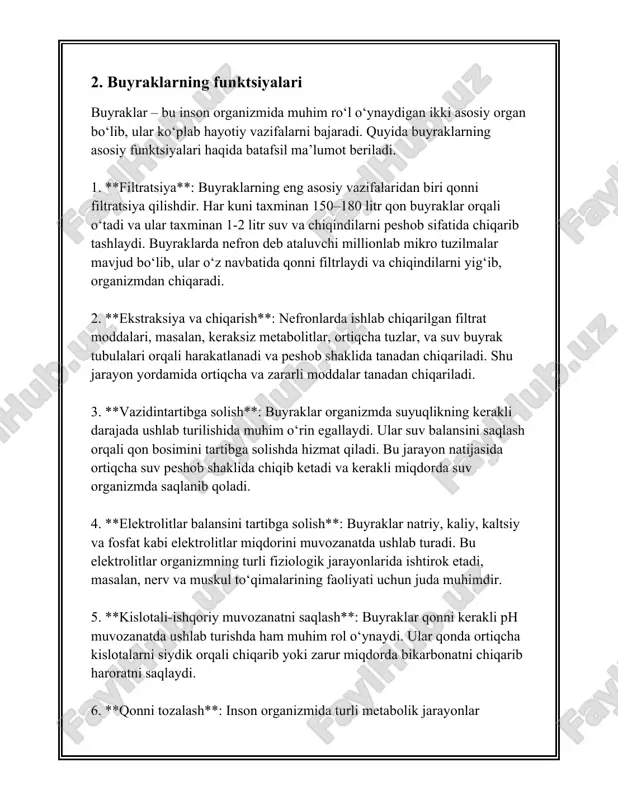 g tutilishi yoki kuchli suvsizlik sabab bo'lishi mumkin. siydik chiqarish jarayonida ishtirok etuvchi a'zolar - buyraklar, peshob pufagi, siydik yo'llari va siydik kanalidir. siydikni boshqarishning asosiy mexanizmi bu - buyraklar tomonidan amalga oshiriladigan filtratsiya jarayonidir. buyraklar kuniga taxminan 180 litr qon filtrelaydi, lekin faqat 1-2 litri siydik sifatida chiqariladi. qolgan qismi qayta so'rib olinib, organizmga qaytariladi. siydik densitometriyasi yordamida siydikning zichligi o'lchanadi, bu esa buyraklarning filtratsiya qobiliyatini baholash uchun muhimdir. siydik zichligining normativlari 1.005 dan 1.030 g/ml gacha bo'lishi mumkin. kundalik hayotda siydikni boshqarish odatda ovqatlanish rejimiga bog'liq. misol uchun, xun ratsioniga kiritilgan tuz miqdori siydik miqdoriga katta ta'sir qiladi. tuz suyuqlikni organizmda ushlab turishga moyil qiladi, bu esa siydik miqdorini kamaytirishi mumkin. siydikni boshqarishning tibbiy jihati tarkibida siydik yo'llari infeksiyalari bilan kurashish ham kiradi, bu infeksiyalar bakteriologik tahlil orqali aniqlanadi va antibiotiklar bilan davolanadi. bu raqamlar va faktlar siydik miqdorini boshqarishga oid asosiy ma'lumotlardir. dinamik muhit va shaxsiy omillar …