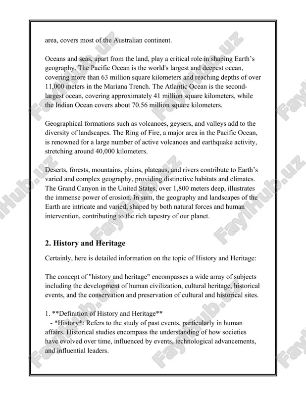 itage tourism contributes to global economies. annually, millions of visitors generate substantial income, with landmarks in europe and asia seeing thousands of tourists every day. - the tourism sector tied to heritage sites constitutes a significant portion of many countries’ gdp. 7. **challenges in preservation:** - conflicts, pollution, and natural decay pose significant challenges to the preservation of cultural heritage. - climate change increasingly threatens sites like venice and galapagos islands. by understanding and appreciating history and heritage, societies can preserve their past while educating current and future generations about their cultural legacies. this ongoing dialogue between past and present facilitates a global cultural exchange and identity reinforcement. 3. cultural traditions certainly, here is an informative overview focusing strictly on cultural traditions from various regions around the world, presented with facts and statistics: [image: ] 1. **diwali (india):** diwali, also known as deepavali, is one of the most significant festivals …
