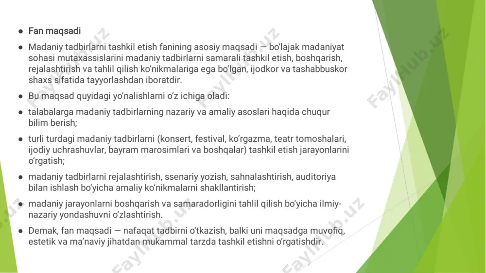 madaniya tadbirlarni tashkil etish - Page 5