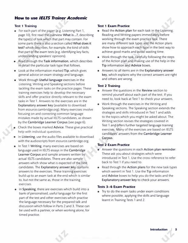 (clc) is a large collection of exam scripts written by students taking cambridge assessment english exams around the world. it currently contains over over 55 million words and is growing all the time. it forms part of the cambridge english corpus and it has been built up by cambridge university press and cambridge assessment english. the clc currently contains scripts from over: • over 220,000 students • 173 different first languages • 200 different countries exercises and extracts from candidates' answers from writing in ielts trainer academic which are based on the clc are indicated by this icon:� other components of ielts trainer academic • the explanatory answer key gives the correct answers, and explains them where necessary (especially in tests 1 and 2). in some cases, such as multiple-choice questions, it also explains why the other possible answers are wrong. • the full transcripts for the listening papers are …