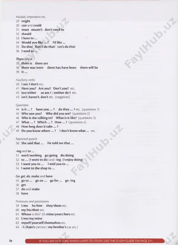 tudy the left-hand page (information); and then do the exercises on the right-hand page. use the key to check your answers. the key is on pages 283-309. study the left-hand page again if necessary. appendix 3 irregular verbs in groups don't forget the seven appendices at the back of the book (pages 243-251). these will give you information about active and passive forms; irregular verbs, short forms; spelling and phrasal verbs. there are also additional exercises at the back of the book (pages 252-270). there is a list of these exercises on page 252. to the teacher the most important features of this book are: o it is a grammar book. it does not deal with other aspects of the language. o it is for elementary learners. it does not cover areas of grammar which are not normally taught at elementary level. o it is a reference book with exercises. …