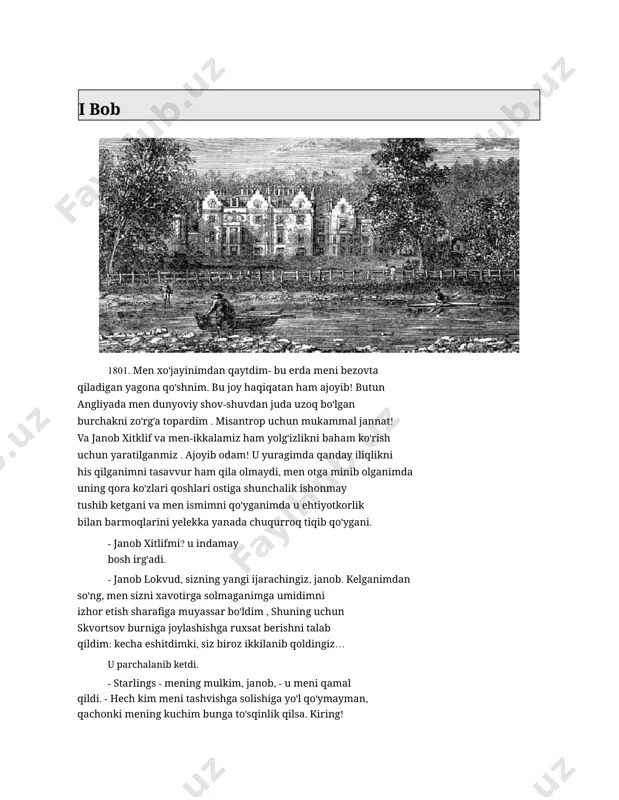 da men bunga loyiq emasligimni isbotladim. issiq oyni o'tkazgan dengiz bo'yida taqdir meni eng jozibali jonzot bilan birlashtirdi-ko'zlarimda haqiqiy ma'buda bo'lgan qiz menga hech qanday e'tibor bermaguncha. men "sevgimning baland ovozda gapirishiga yo'l qo'ymadim"; ammo , agar qarashlar gapira olsa va dumaloq ahmoq meni sevib qolganimni taxmin qilsa. u nihoyat meni tushundi va menga javob nigohlarini tashlay boshladi - tasavvur qilish mumkin bo'lgan eng nozik. va keyin qanday harakat qildim? men uyat bilan tan olaman: men muzga aylandim va qobiqdagi salyangoz kabi o'zimga bordim; va har bir qarash bilan men tobora sovuqroq bo'ldim, tobora ko'proq qochdim, nihoyat bechora tajribasiz qiz o'z ko'zlari aytgan narsalarga ishonishni to'xtatmaguncha va xijolat bo'lib, xayoliy xatosidan tushkunlikka tushib, onamni darhol ketishga ko'ndirdi. mening his-tuyg'ularimdagi bu g'alati burilish bilan men hisob-kitobsiz yuraksizlikning shon -sharafiga ega bo'ldim, faqat men yolg'iz bilardim. men o'choqning chetidan, tanlangan joyning ro'parasida o'tirdim.l men uchun xo'jayinim va sukunat davom etar ekan , …