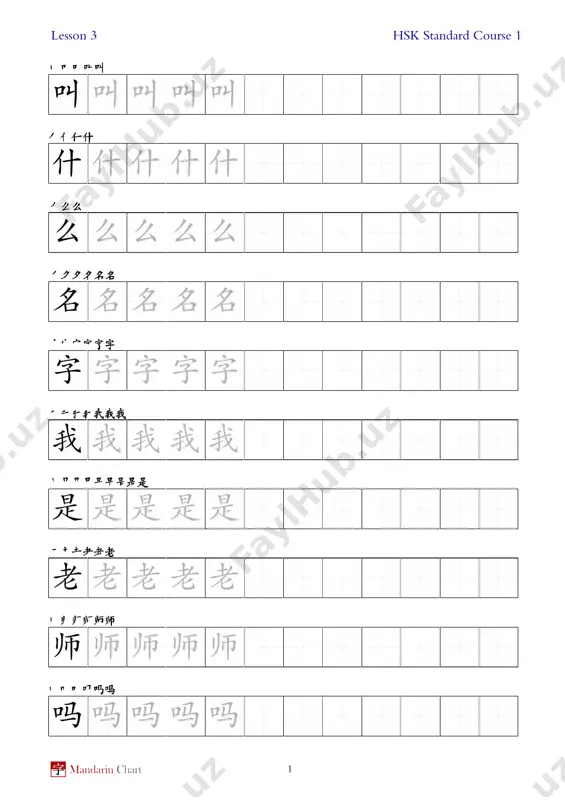 hsk 1 character book - Page 5