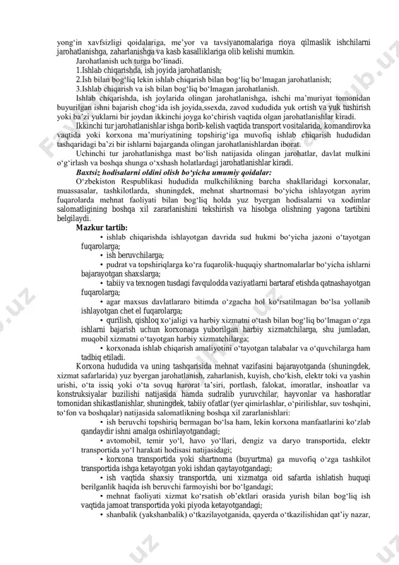 jud: birinchi zonada - ko'rsatkichlarni aniq va tez hisoblash talab qilingan maev joylashgan (rasmga qarang); ikkinchi zonada ko'rsatkichlarni kamroqi aniqlik va tezlikda hisoblash talab qilingan maev joylashgan; uchinchi zonada juda kam ishlatiladigan vositalar joylashadi. motor maydoni ham 3ta zonadan iborat: juda tez foydalaniladigan (bir minutda kamida 2 marta) va optimal yeta oladigan juda muhim: boshqarish qismlari joylashgan - birinchi zona; tez ishlatiladigan boshqarish qismlari (1 soatda 2 martadan ko'p) va yengil eta oladigan kam muhim vositalar joylashgan - ikkinchi zona; kam ishlatiladigan (1 soatda 2 martadan kam) vositalar joylashgan -uchinchi zonalardan iborat. 1 – rasm. ish mintaqalari parametrlari. ish joyining asosiy qismlaridan biri operatorning kreslosi (o'rindig'i) hisoblanadi. u operatorga fiziologik jihatidan mehnat harakteri va sharoitiga binoan qulay ishchi holat (poza)ni ta'minlash va funksional shinamlikni ta'minlash mezoni bo'lishi lozim. kreslo o'z ichiga o'tirgich, suyanchiq va tirsak qo'ygichlar hamda qo'shimcha elementlar - bosh qo'ygich va oyoq qo'ygichlardan iborat bo'ladi. kresloning hamma qismlari …