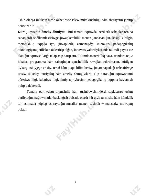 buǵan ishki jani’w dvigateli cilindrindegi porshennin’ terbelisleri, tigiw mashinası inesinin’ hám mokisinin’ terbelisleri, ústinen adamlar ta’rtipli tu’rde o’ti’p ati’rg’an ko’pi’rdi’n’ terbelisler mi’sal bola aladi’. terbelisler fizikali’q ta’biyatina ha’m quamali’li’q da’rejesine ko’re mexanikali’q, elektromagnit, elektromexanikali’q hám taǵı basqa terbelislerge bo’li’nedi’. en’ ápiwayı terbelis bul garmonikali’q terbelis bolıp tabıladı. garmonikali’q terbelis sonday ha’di’se boli’p, onda terbelmeli’ shama (mi’sali’ , mayatni’kti’n awi’wi’) waqtqa baylani’sli’ rawi’shte sinus yaki’ kosinos ni’zami’ boyi’nsha o’zgeredi’. bul tu’rdegi’ terbelis to’mendegi’ eki’ sebepke ko’re ju’da’ za’ru’r boli’p tabi’ladi’.birinshi’den, ta’bi’yatda ha’m texni’kada ushi’rasatug’i’n terbelisler o’z xarakteri’ menen garmonikali’q terbelislerge jaqin; eki’nshiden , basqa ko’ri’nistegi’ (waqtqa qarap o’zgeretu’g’i’n) dawi’rli’ terbelislerdi ústpe-úst túsken bir neshe garmonik terbelisler retinde oyda sawlelendiriw múmkin. biz mexanikali’q ,garmonikali’q terbelisler u’sti’de toqtali’p o’temi’z. erkin terbelisler: prujinaga bekkemlengen júk yamasa ji’pke asilg’an júk terbelisleri óz-ózinen júzge kelgen sıyaqlı tuyuladi. bunıń ushın prujinag’a bekkemlengen yamasa ji’pke asilg’an júkti teń salmaqlılıq jaǵdaydan azǵantay shetke shıǵarıp jiberiw jetkilikli. bul demek, óz-ózinen, …