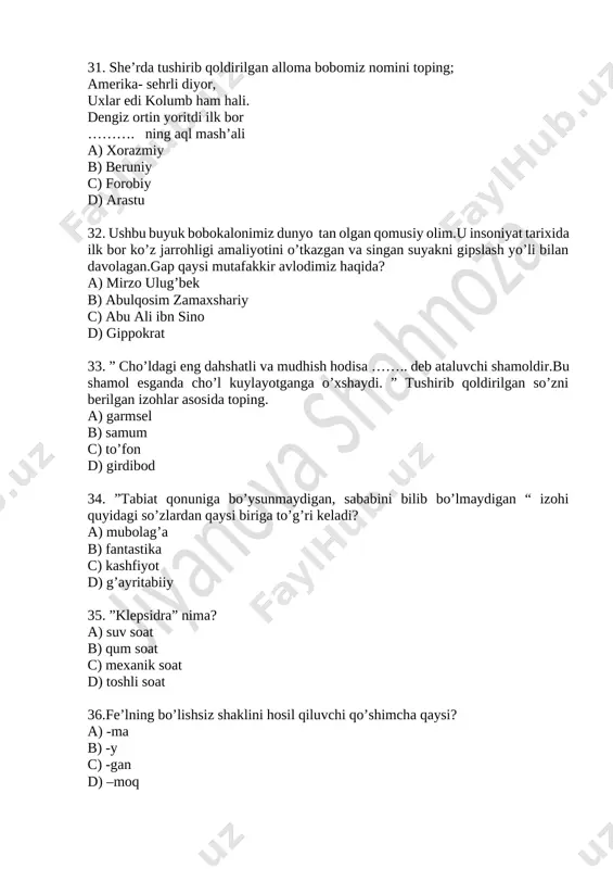 5-sinf. ona tili va adabiyot test - Page 5