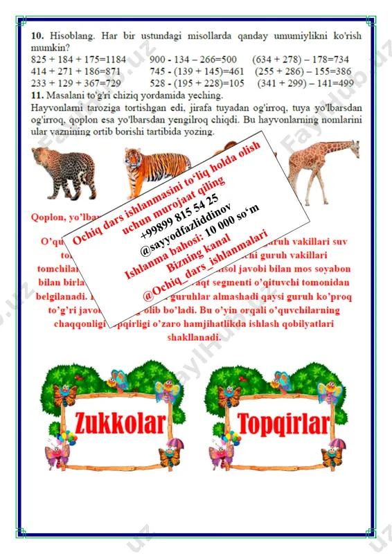 sodda tenglamalar 3-chorak 3- sinf - Page 5