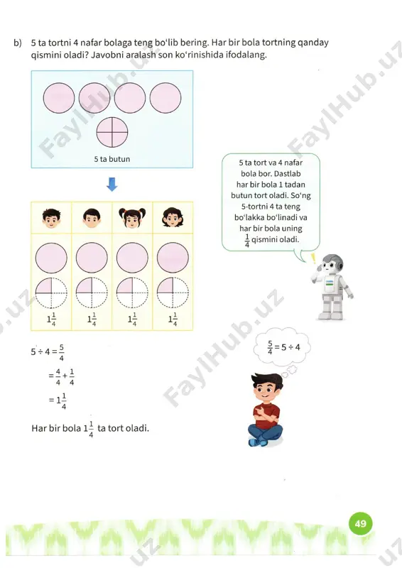 5-sinf matematika darsligi (3.oddiy kasrlar) 2024 - Page 5