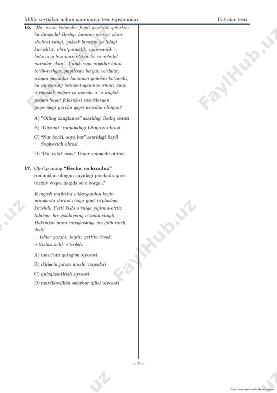 tushgan testlar tipida 7 ta ustozdan rash test - Page 5
