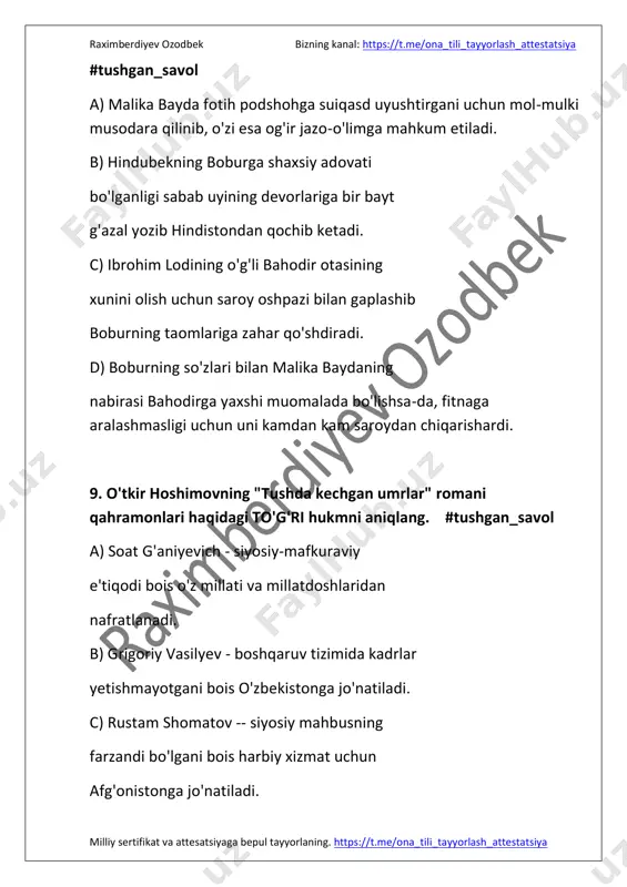 aprel uchun ehtimoliy savollar - Page 5