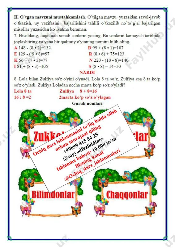 sonni 8 ga bo‘lish 2-sinf 3-chorak - Page 5
