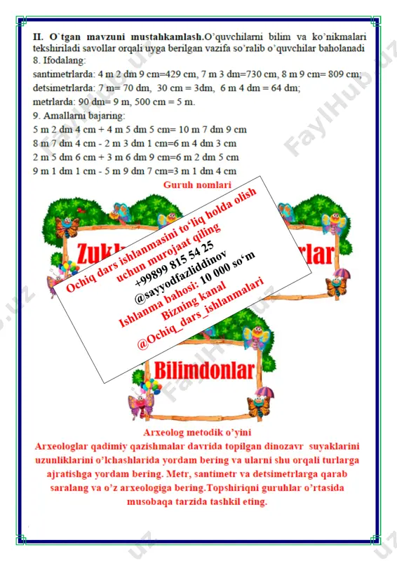 4-dars.metr, detsimetr, santimetr 2-chorak 2-sinf - Page 5