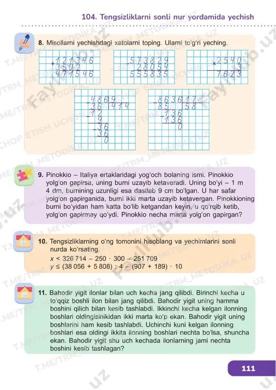 matematika 3 sinf darslik 103-110 - Page 5