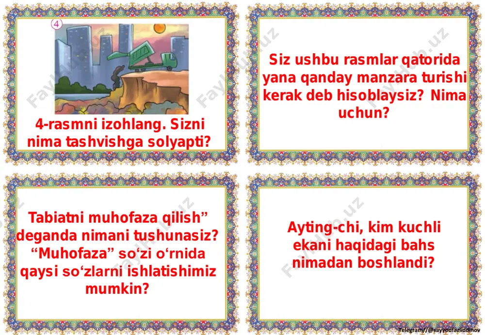 3 sinf 2 chorak ona tili o'qish tarqatmasi - Page 5
