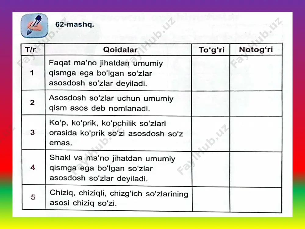 ona tili.asos va asosdosh so`zlar. - Page 5