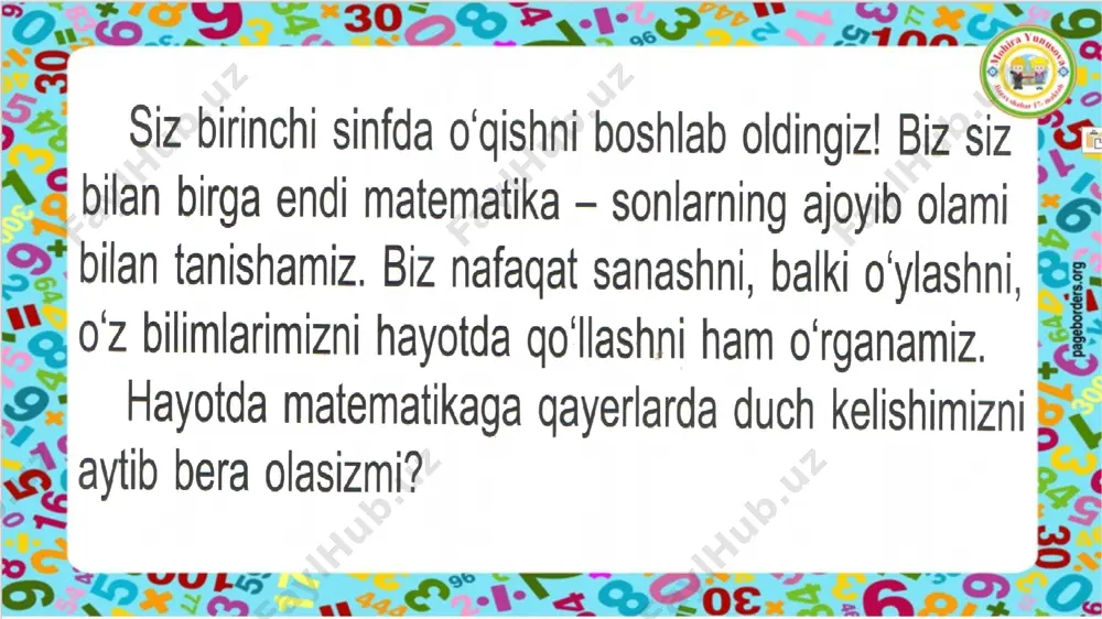 1-sinf matematika 1-dars predmetlarning xossasi - Page 5