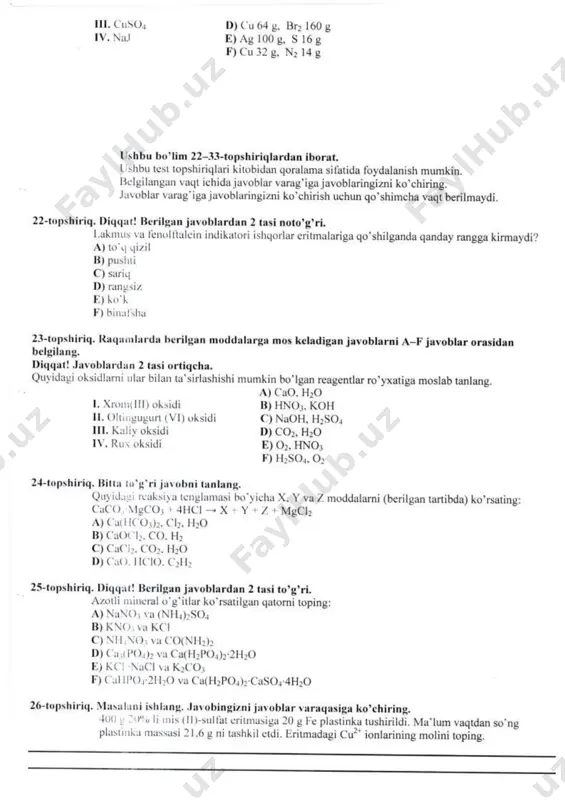 sertifikat kimyo may oyi savollari - Page 5