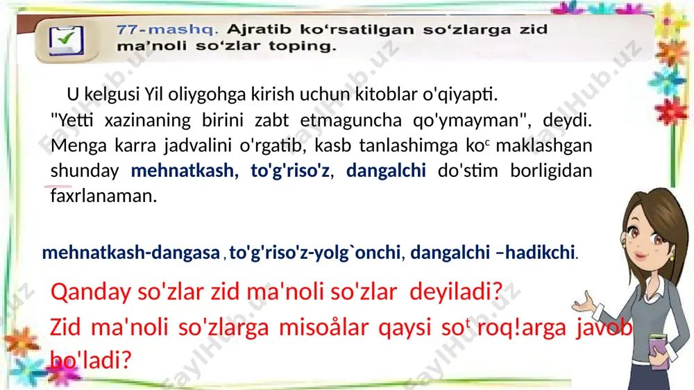 4-s.ona tili.zid ma`noli so`zlar.11-dars.1-qism. - Page 5