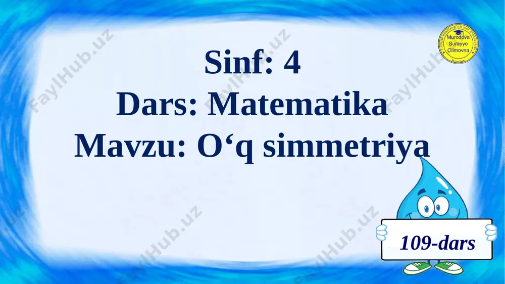4- sinf matematika 109- dars o‘q simmetriya - Page 5
