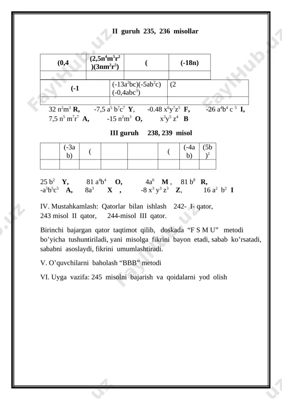 birhadlarni ko'paytirishga doir misollar yechish - Page 5