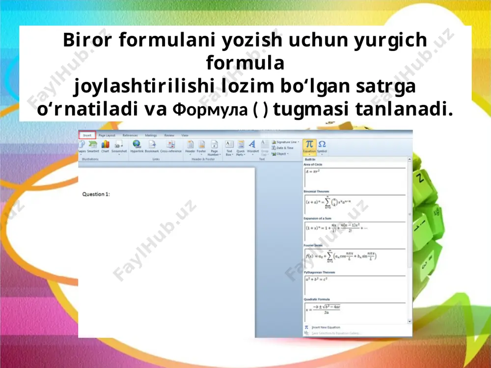 6-sinf informatika 29.wordda formulalar yozish 2+ - Page 5