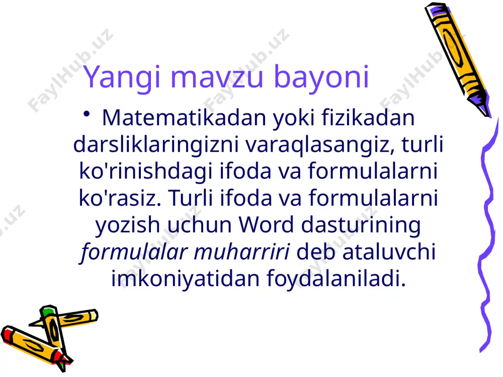 6-sinf informatika 29.wordda formulalar yozish 1+ - Page 5